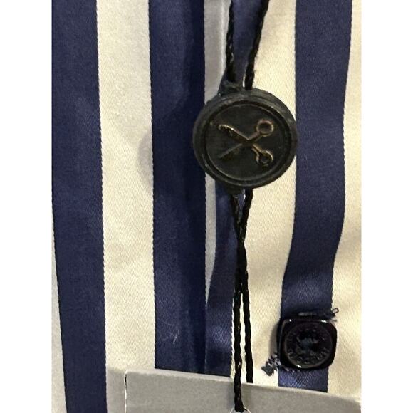 NWT Bespoke White and Blue Striped Button Up Shirt Men's size XXL - Picture 5 of 6